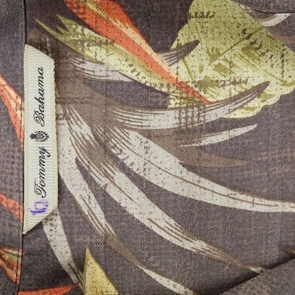 Tommy Bahama Men's Short Sleeve Silk Shirt Hawaiian Print Button Front Size L - Picture 11 of 15